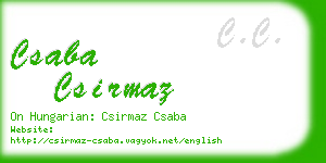 csaba csirmaz business card